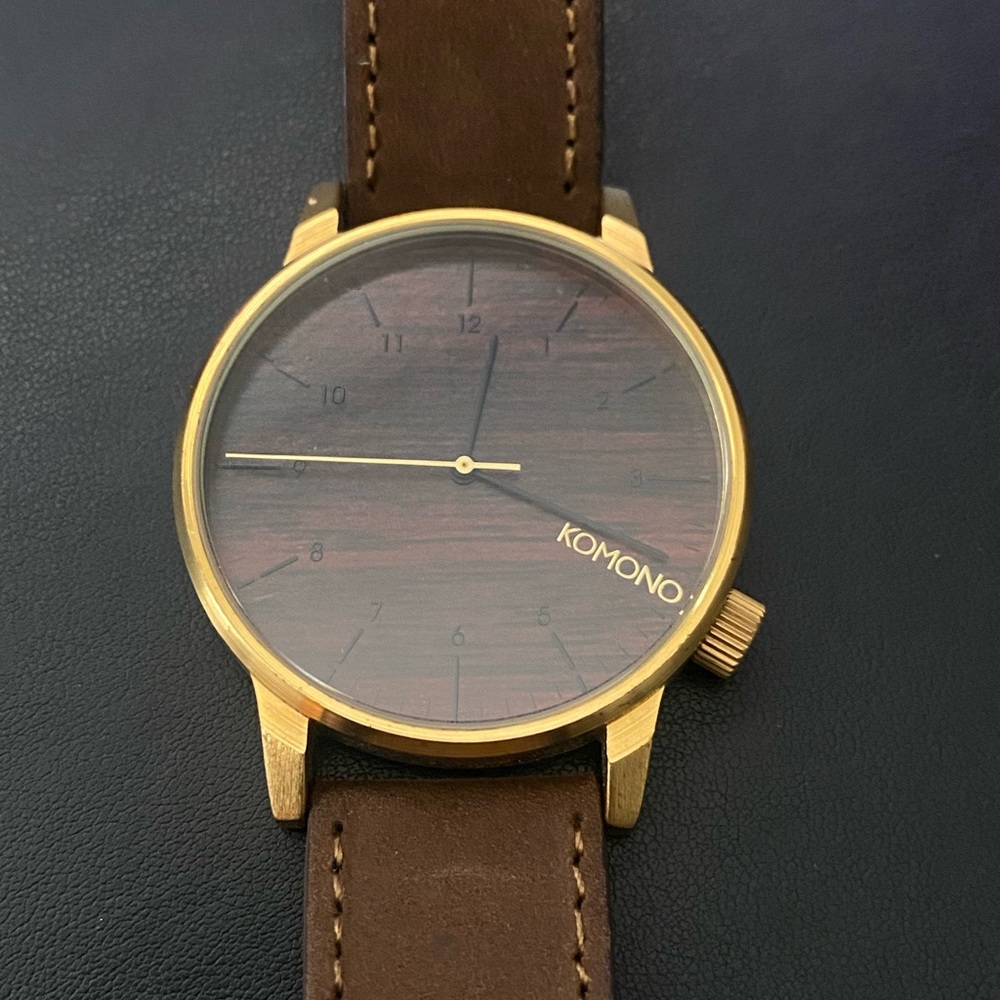 Komono Winston watch gold and wood